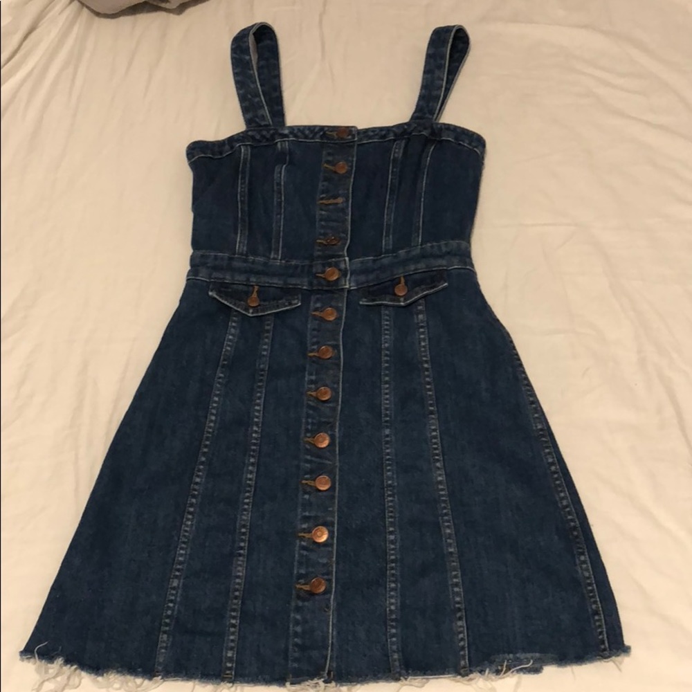 Madewell mini denim button up dress